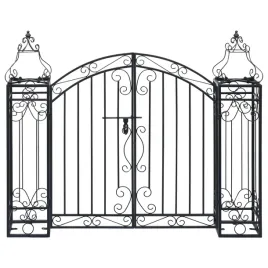 ozdobna-brama-ogrodowa-kuta-czarna-122-x-205-x-100-cm