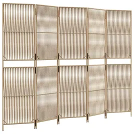bezowy-parawan-polirattanowy-245-x-180-cm-5-paneli-przeplecione-linie