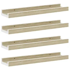 polka-scienna-mdf-40-x-9-x-3-cm-bialy-dab-sonoma-4-szt