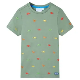 dzieciecy-t-shirt-khaki-z-nadrukiem-dinozaurow-rozmiar-116-5-6-lat