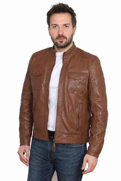 MĘSKA KURTKA SKÓRZANA DYLAN l. brown 2XL
