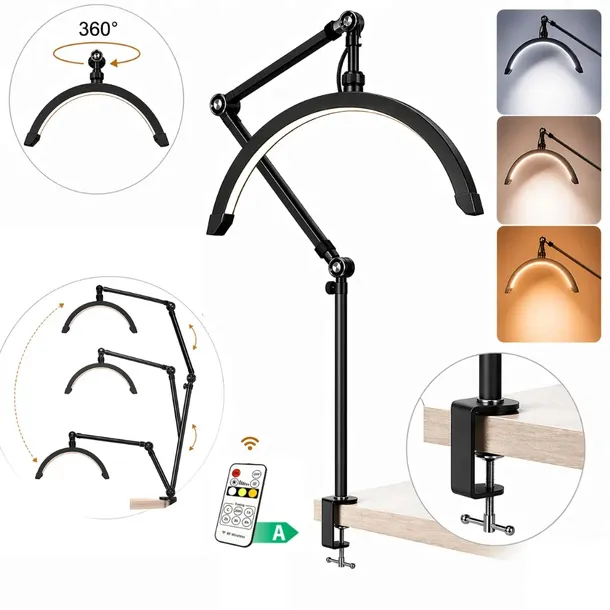 Lampa kosmetyczna Moon łuk do przedłużania rzęs led bezcieniowa przykręcana
