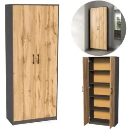 regal-biurowy-180-x-74-x-35-cm-zamykany-5-polek-do-salonu-grafit-dab-wotan