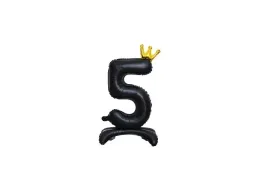 balon-foliowy-stojacy-cyfra-5-czarna-z-korona-85-cm