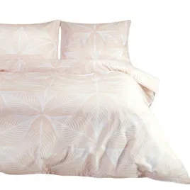 posciel-flanelowa-160x200-pudrowa-rozowa-biala-liscie-geometria-flanelove