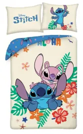 posciel-bawelniana-140x200-lilo-i-stitch-kremowa-niebieska-poszewka-70x90