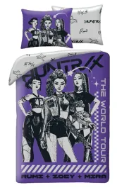 posciel-bawelniana-140x200-k-pop-demon-hunters-fioletowa-poszewka-70x90