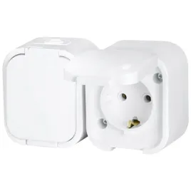 gniazdo-elektryczne-natynkowe-podwojne-schuko-do-warsztatu-garazu-biale