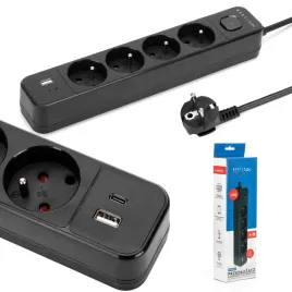 przedluzacz-elektryczny-sieciowy-4-gniazda-usb-a-usb-c-czarny-10a-5m