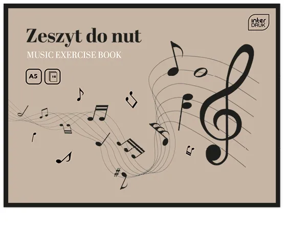 Zeszyt do nut A5 16k do Muzyki pięciolinia INTERDRUK muzyka