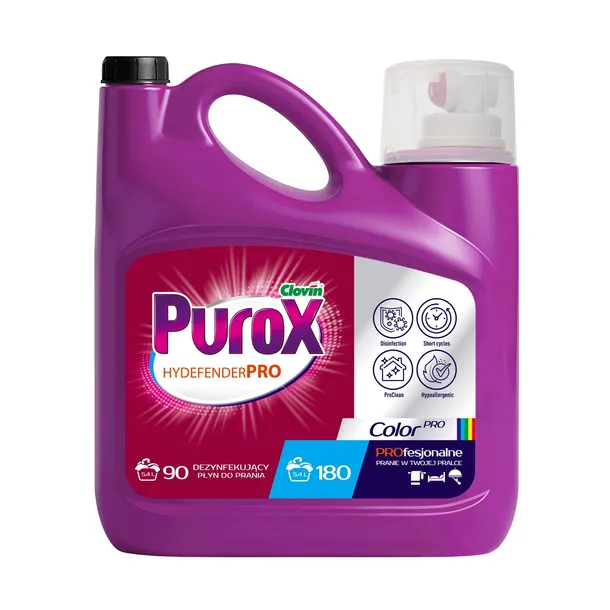 Żel do prania Purox Hydefender PRO Color 5,4l HDPE kanister z korkiem z doz