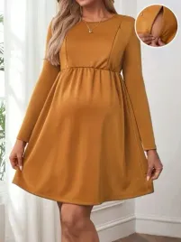shein-sukienka-elegancka-wesele-ciazowa-brazowa-gladka-40-42-lmu