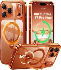 casekoo-etui-magsafe-do-iphone-17-pro-ring-stojak-kosmiczny-pomaranczowy