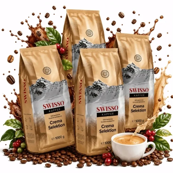 Kawa ziarnista Swisso Kaffee Crema Selektion świeżo palona 4x1kg