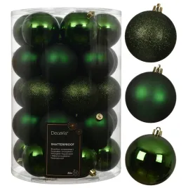 bombki-choinkowe-8-cm-zielone-polysk-mat-brokat-34-szt