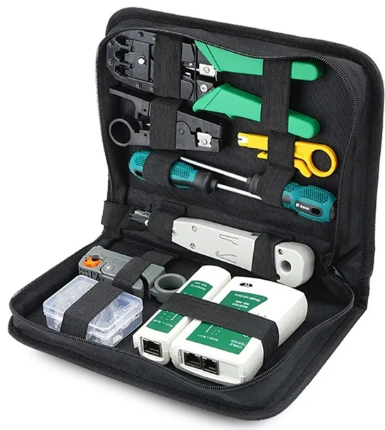 Zestaw narzędzi sieciowych zaciskarka tester RJ45