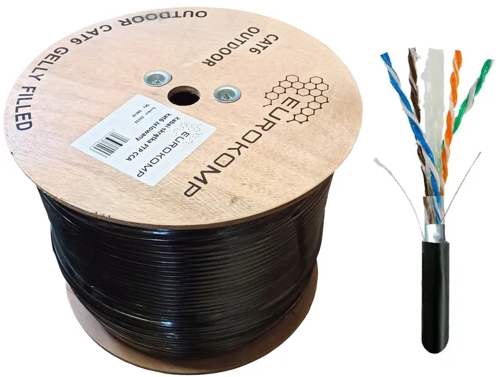 Kabel Ftp zewnętrzna Żel RJ45 skrętka kat6 500m