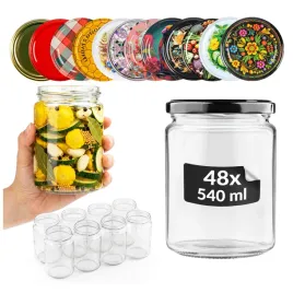 48x-sloiki-na-mieso-przetwory-540-ml-ogorki-grzyby-miesiwo-zakretki
