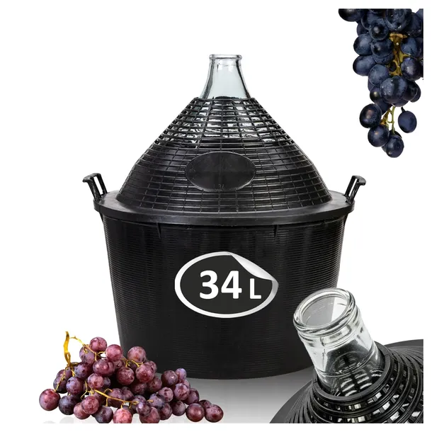 BALON na WINO 34L cydr w koszu GĄSIOR do WINA 34 L butla grube szkło