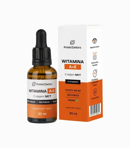 Witamina A + E  Beta Karoten, Skóra 30ml Polski Zielarz
