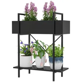 czarny-dwupoziomowy-metalowy-stojak-na-rosliny-60-x-25-x-70-cm