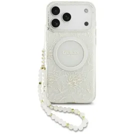 etui-guess-flowers-electro-pearl-magsafe-na-apple-iphone-17-pro-max-biale