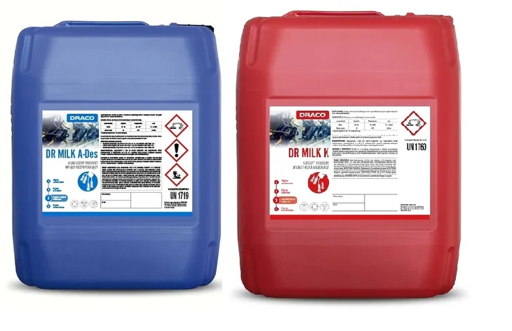 DRACO DR MILK Kwas i Zasada 11kg! / Płyn do mycia i odkamieniania dojarek