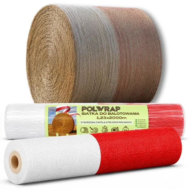Siatka Rolnicza do Beli Belowania Słomy Siana 1,23×2000m POLWRAP 10,5 g/mb