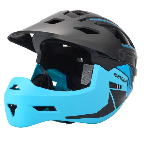Kask Rowerowy Regulowany Na Hulajnogę Full Face Szczękowy Odpinany METEOR