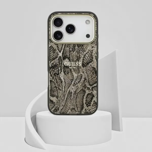 etui-guess-python-pattern-magsafe-na-apple-iphone-17-pro-brazowe