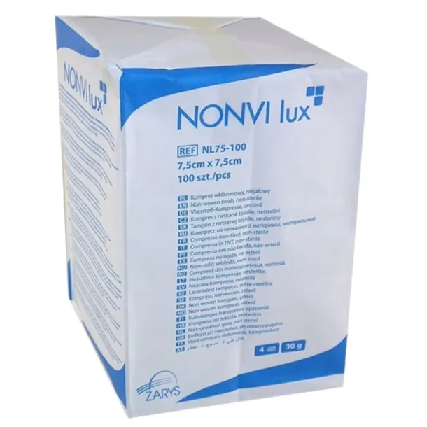Kompresy Włókninowe Niejałowe 7,5x7,5cm Jednorazowe Medyczne 100 Sztuk