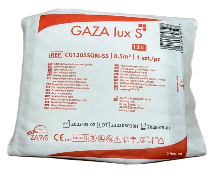 Gaza opatrunkowa kopertowa sterylna 1/2m2 - 1 sztuka 13 nitek
