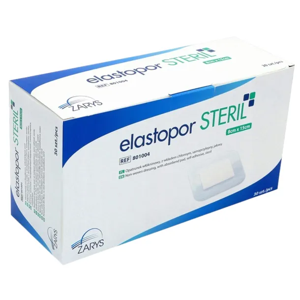 Plaster Z Opatrunkiem Jałowy 8x15cm Hipoalergiczny Elastyczny 30 Sztuk
