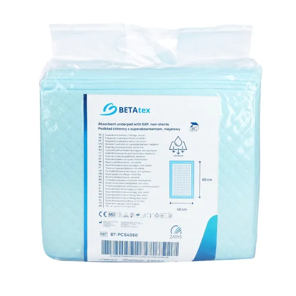 PODKŁADY CHŁONNE DO PRZEWIJANIA SAP 40x60 BETAtex PLUS ZARYS 25 szt.