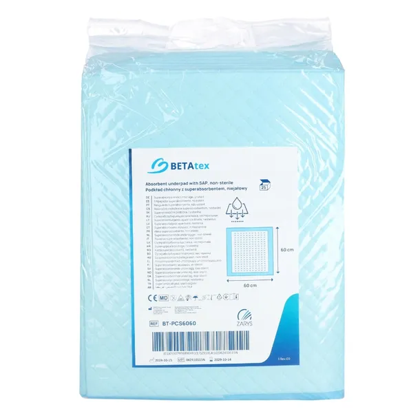 PODKŁADY CHŁONNE DO PRZEWIJANIA SAP 60x60 BETAtex PLUS ZARYS 25 szt.