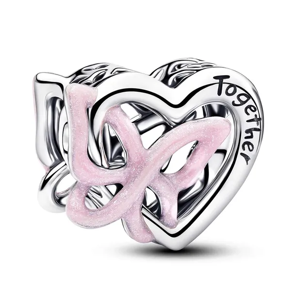 Charms Pandora - Splecione serce i motyle 794475C01