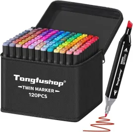 tongfushop-zestaw-szybkoschnacych-markerow-alkoholowych-120-szt-dwustronne
