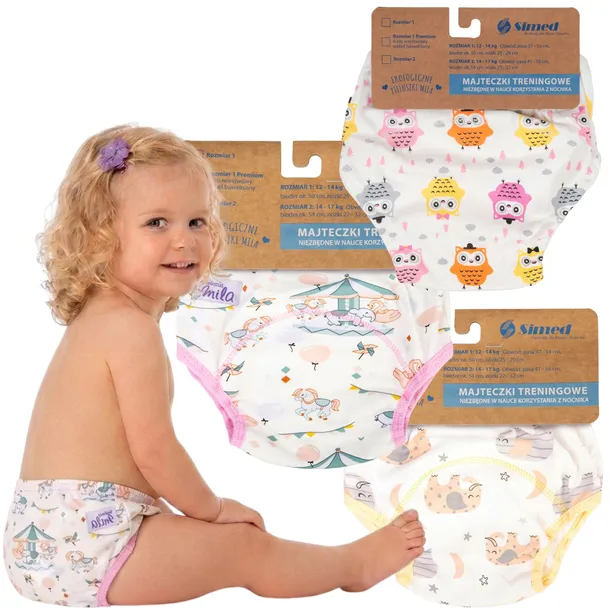 MAJTKI TRENINGOWE MAJTECZKI XL 14-17 kg DZIEWCZYNKA DZIECKA RÓŻOWE 3 sztuki