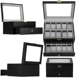 szkatulka-na-zegarki-29x215x16-cm-czarno-szary-organizer-z-20-przegrodkami