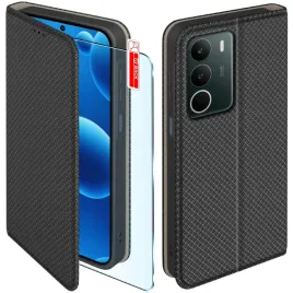 etui-z-klapka-do-realme-c71-zamykane-czarne-futeral-szklo-9h