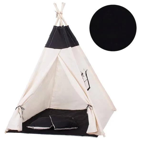 Namiot Tipi dla dzieci wigwam czarny XXL