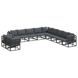 zestaw-sof-na-ogrod-z-poduszka-11-pcs-czarny-aluminium