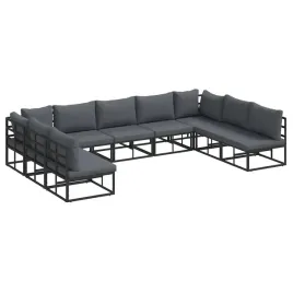 zestaw-sof-na-ogrod-z-poduszka-9-pcs-czarny-aluminium