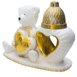 znicz-gipsowa-figurka-nagrobna-zloty-mis-serce-gips-latarenka-zloto