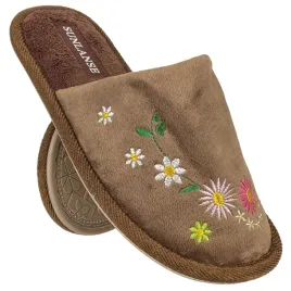 kapcie-tiva-cieple-miekkie-pluszowe-wsuwane-pelne-haft-kwiatki-brazowe-39
