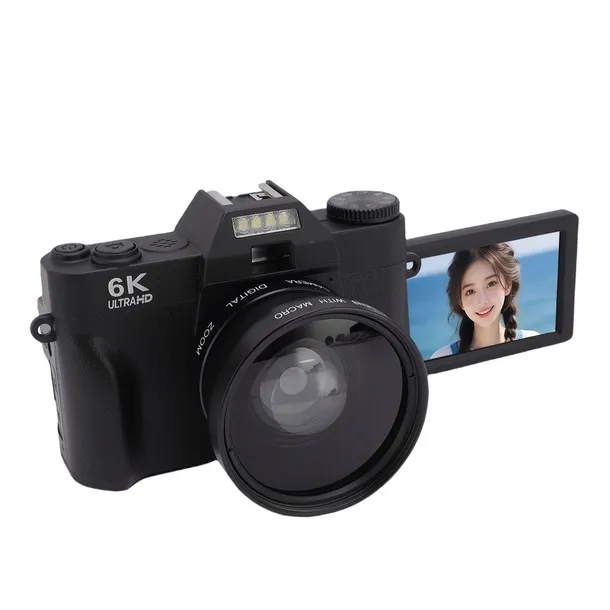 Aparat cyfrowy 64 MP autofokus camera 16-krotny zoom obracany 6K Ultra HD