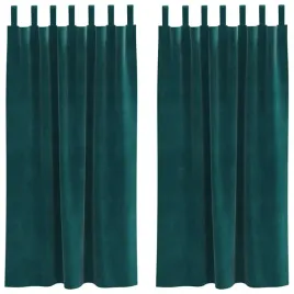 zaslony-z-zaslonami-2-pcs-ciemnozielony-140-x-175-cm-aksamit