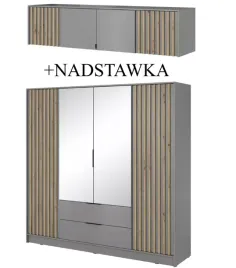 wysoka-szafa-nadstawka-lamele-206-cm-szary-lustro-h-250-nela-ps-od-reki