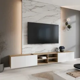 szafka-rtv-wiszaca-niko-szerokosc-300-cm-otwarta-dab-artisan-bialy-mat-ry