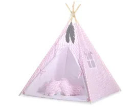 namiot-tipi-dla-dzieci-zawieszki-piora-chevron-rozowy